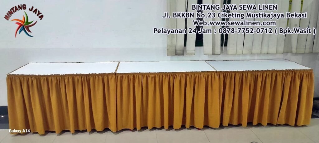 Jasa Sewa Sarung Cover Meja Kotak Rumbai Jakarta