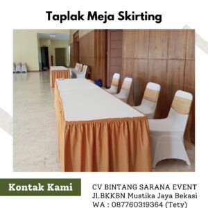Sewa Taplak Meja Linen Model Skirting Jakarta