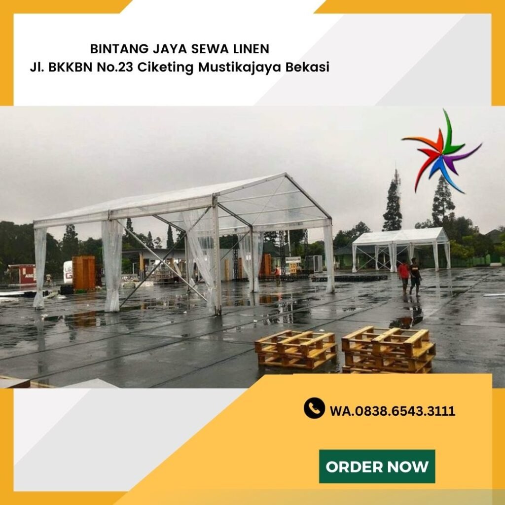 Layanan Sewa Tenda Type Roder Atap Dan Dinding Transparan Area Jakarta