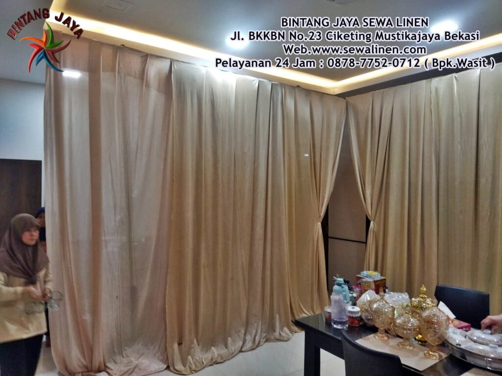 Pusat Sewa Tirai Cover Dinding Cream Lebak Bulus Jakarta Selatan