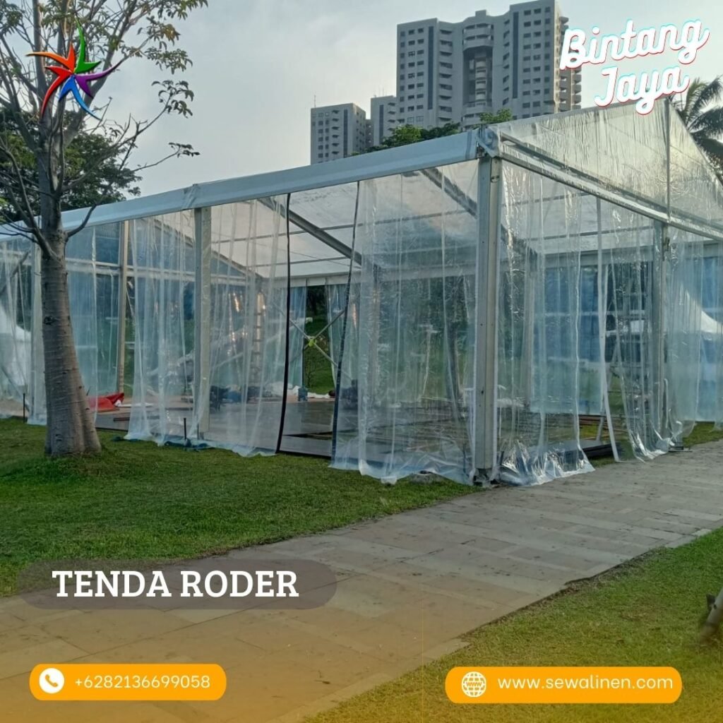 Layanan Sewa Tenda Tipe Roder Atap Dan Dinding Transparan Area Tangerang