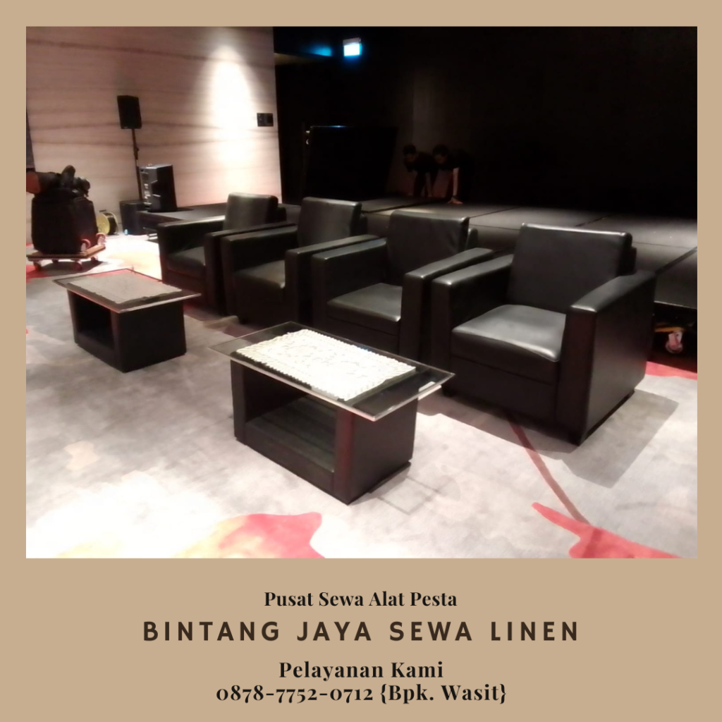 Sewa Kursi Tipe Sofa Hitam Kotak Minimalis Jakarta