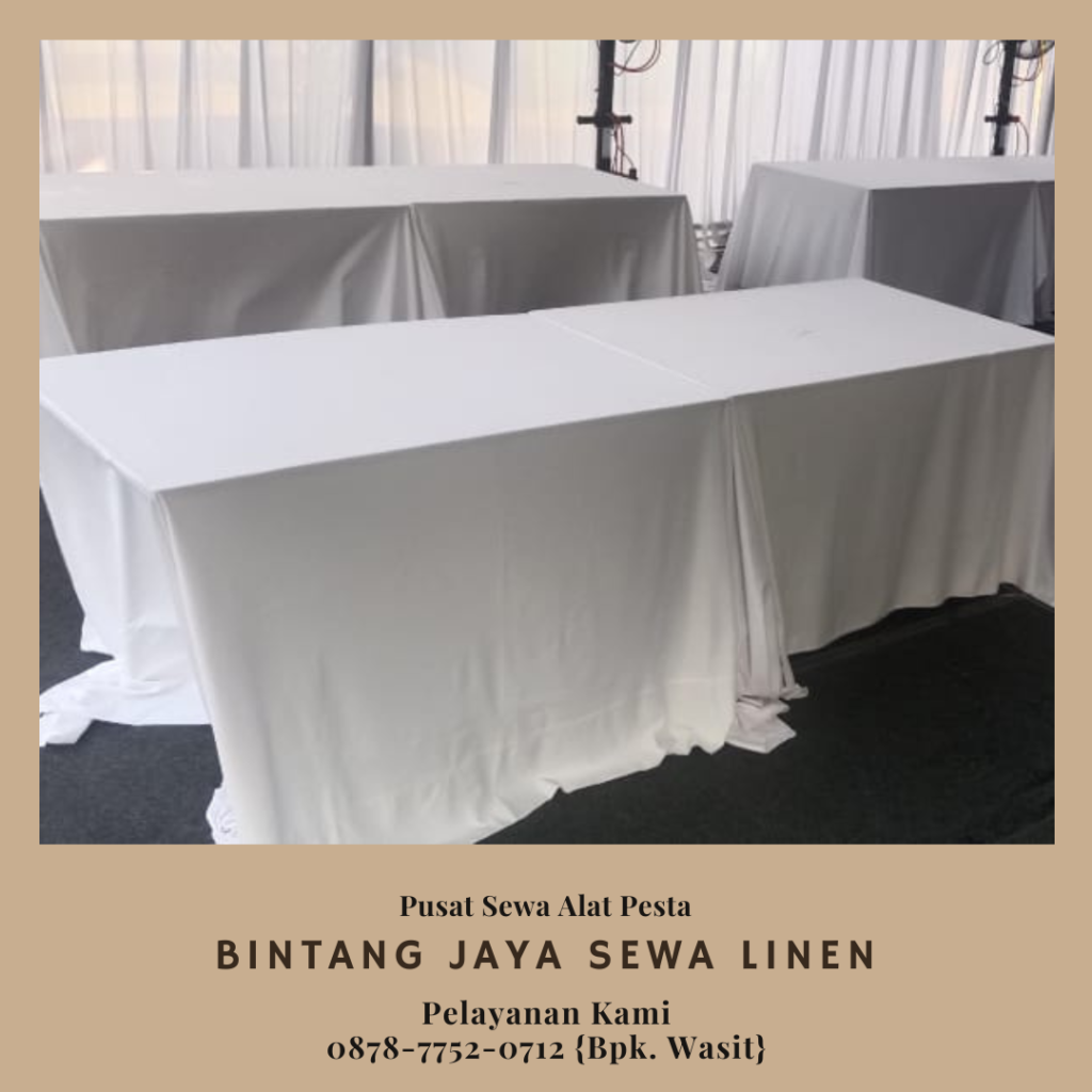 Sewa Meja Tipe Kotak Ukuran 60x120cm Cover Hitam Jakarta