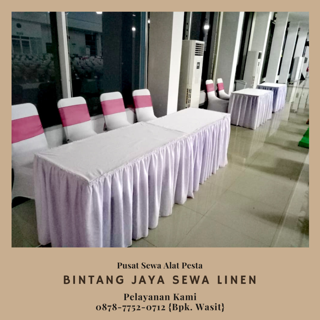 Sewa Meja Tipe Kotak Ukuran 60x120cm Cover Hitam Jakarta