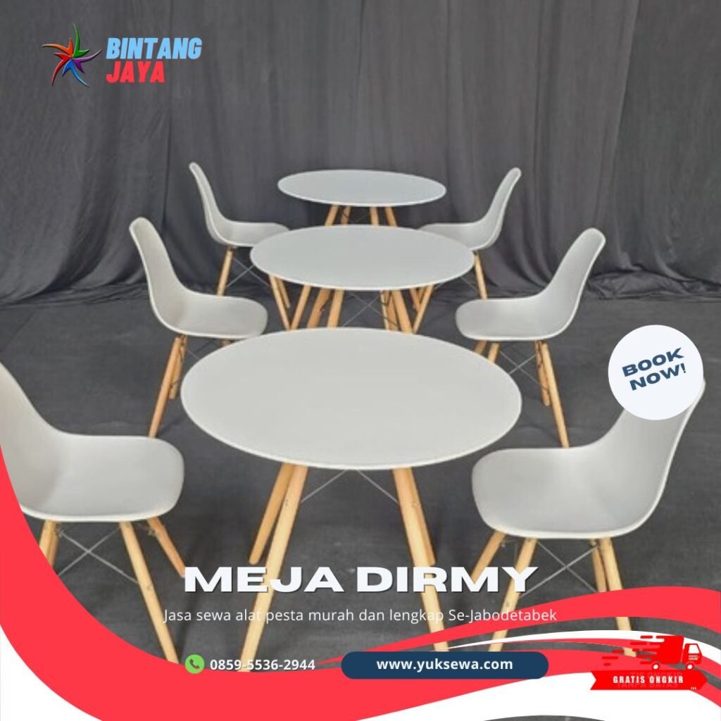 Sewa Meja tipe Dirmy D80cm Set Kursi Scrambel Wilayah Jakarta