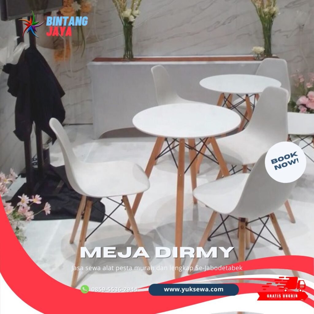 Sewa Meja tipe Dirmy D80cm Set Kursi Scrambel Wilayah Jakarta