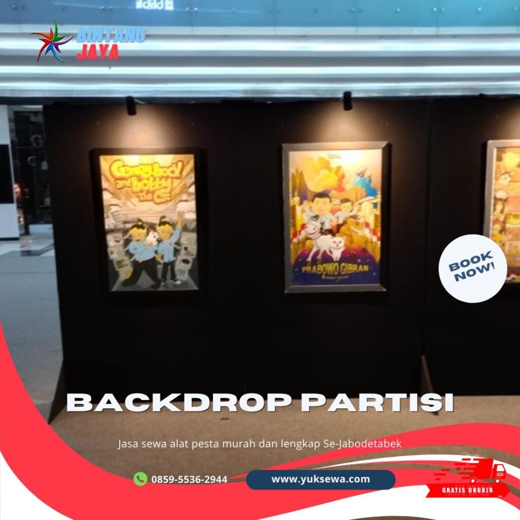 Sewa Backdrop Partisi Hitam Untuk Pameran Area Jakarta