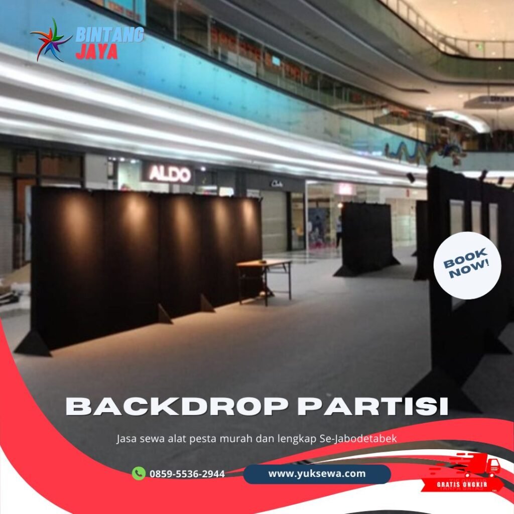 Sewa Backdrop Partisi Hitam Untuk Pameran Area Jakarta