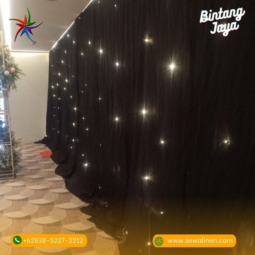 Jasa Sewa Black Curtain Star light Bahan Lotto Hitam Area Jakarta