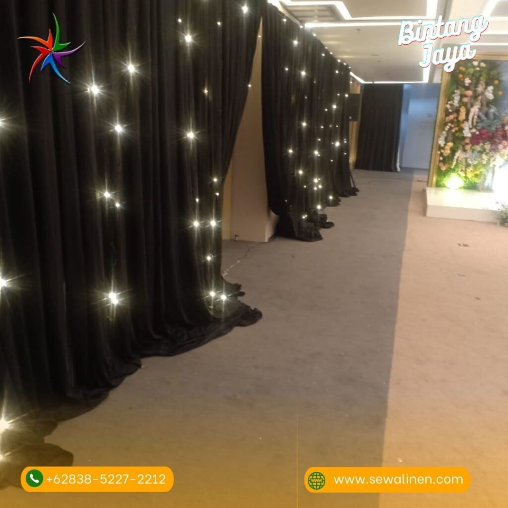 Jasa Sewa Black Curtain Star light Bahan Lotto Hitam Area Jakarta