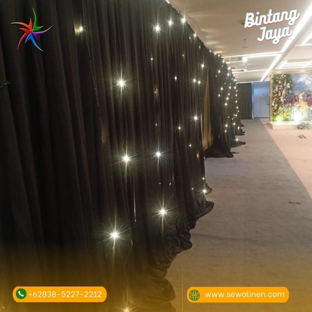 Jasa Sewa Black Curtain Star light Bahan Lotto Hitam Area Jakarta