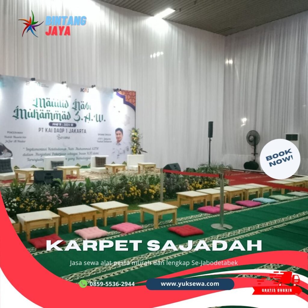 Sewa Karpet Sajadah Mushola Warna Hijau Area Terdekat Jakarta