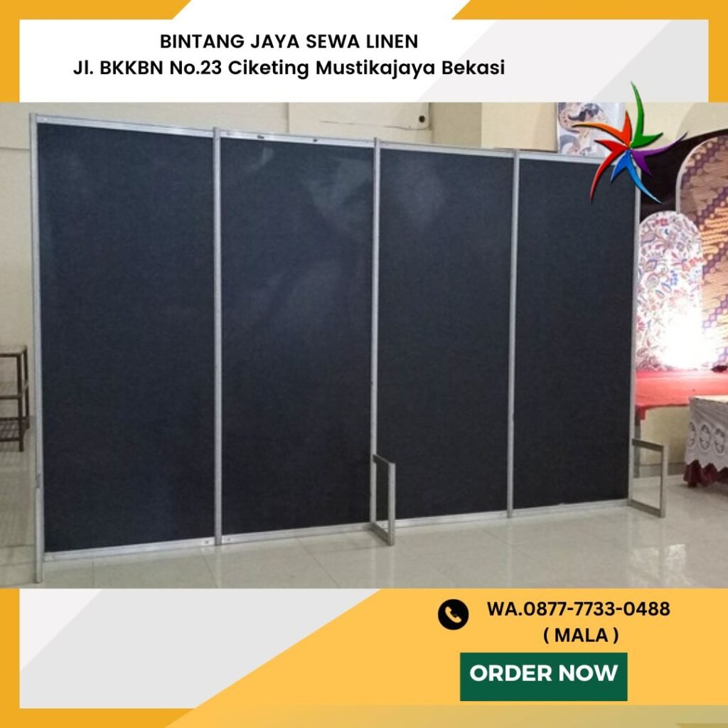 Layanan sewa Backdrop Partisi R8 Hitam Dan Putih Area Terdekat Jakarta