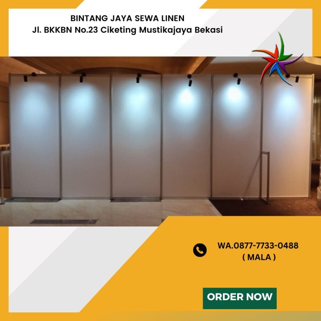 Layanan sewa Backdrop Partisi R8 Hitam Dan Putih Area Terdekat Jakarta