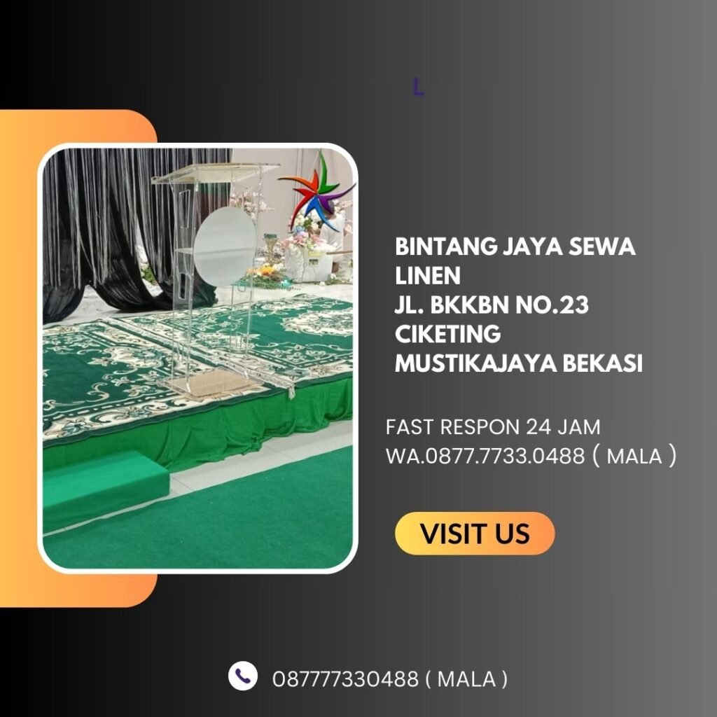 Layanan sewa Kursi Meja Podium Bahan Acrylic Bening Area Jakarta