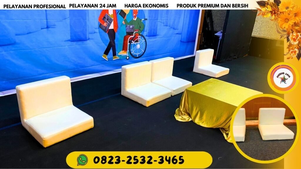 PUSAT SEWA SOFA LESEHAN TYPE SINGLE DAN DOUBLE PUTIH AREA JAKARTA EVENT KEAGAMAAN