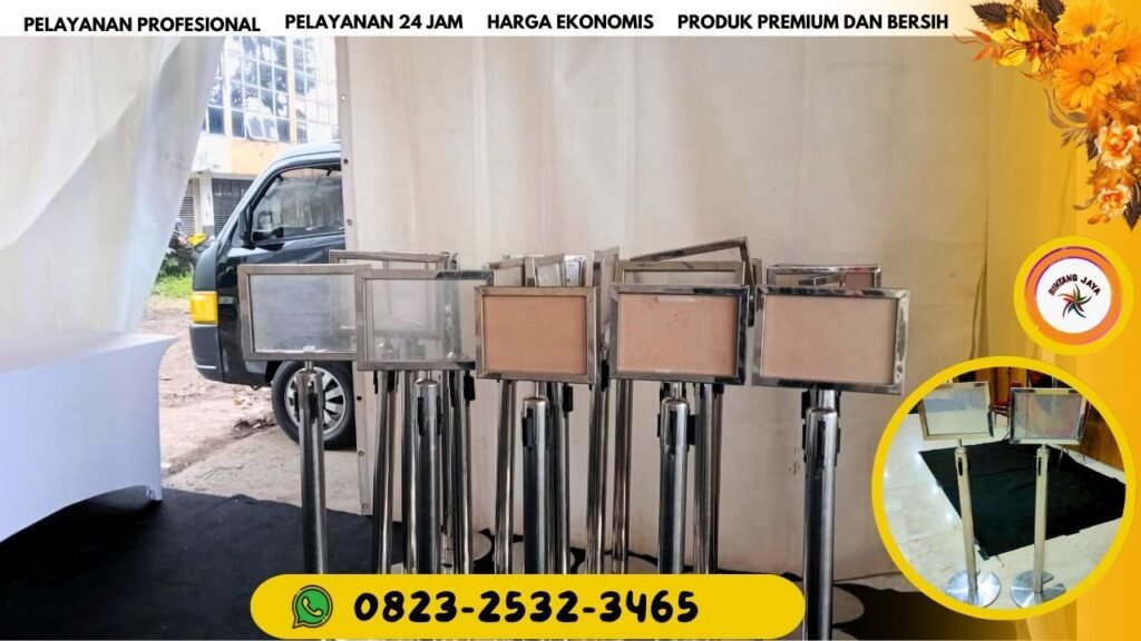 CV BINTANG JAYA MENYEWAKAN PAPAN PETUNJUK WELCOME BOARD ACRYLIC BINGKAI STAINLESS JAKARTA DAN BOGOR