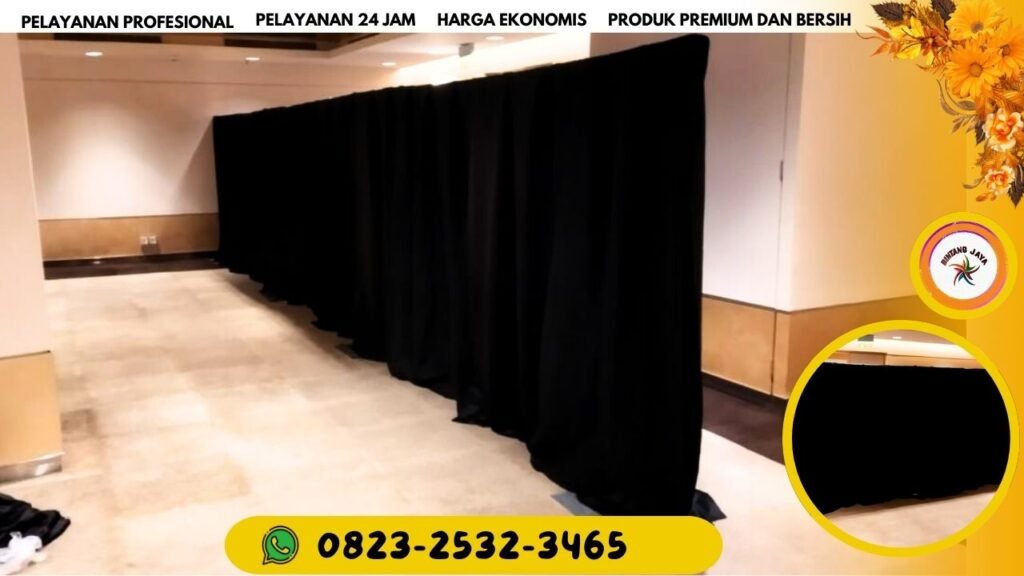 JASA SEWA BLACK CURTAIN STAR LIGHT BAHAN LOTTO HITAM UNTUK HIASAN DINDING EVENT AREA JAKARTA