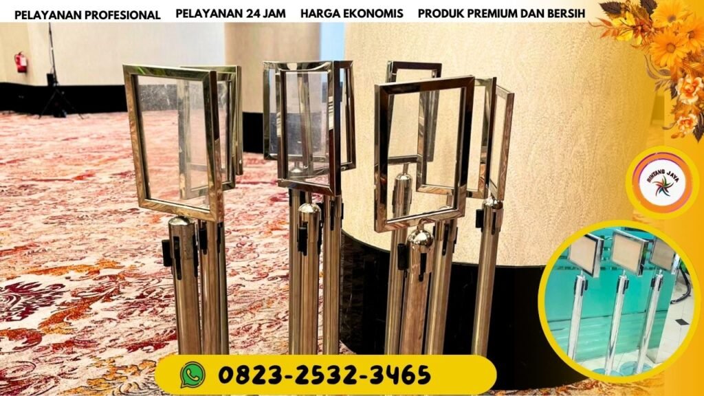 CV BINTANG JAYA MENYEWAKAN PAPAN PETUNJUK WELCOME BOARD ACRYLIC BINGKAI STAINLESS JAKARTA DAN BOGOR