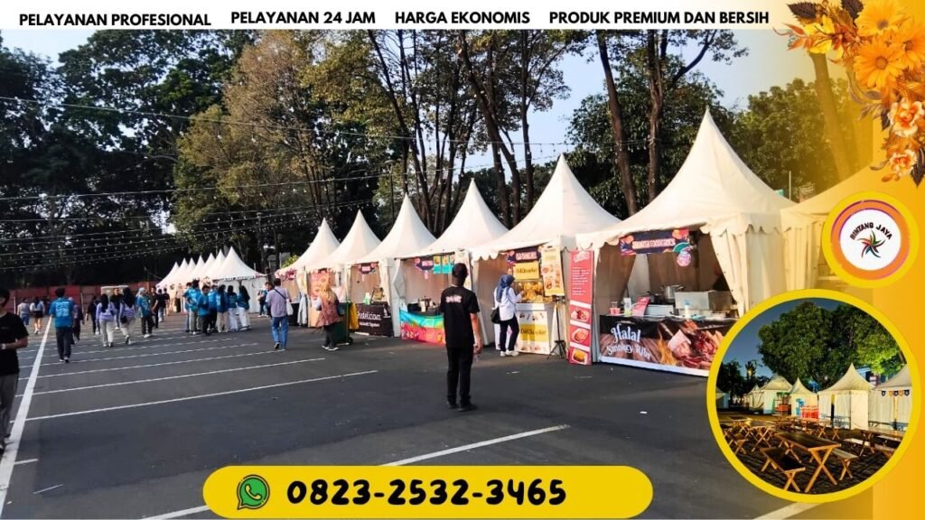 CV BINTANG JAYA SOLUSI SEWA TENDA BAZAR PASAR MALAM TYPE SARNAFIL KERUCUT ATAP PUTIH JAKARTA