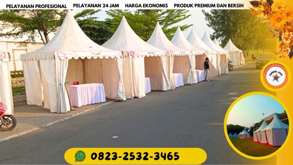 CV BINTANG JAYA SOLUSI SEWA TENDA BAZAR PASAR MALAM TYPE SARNAFIL KERUCUT ATAP PUTIH JAKARTA