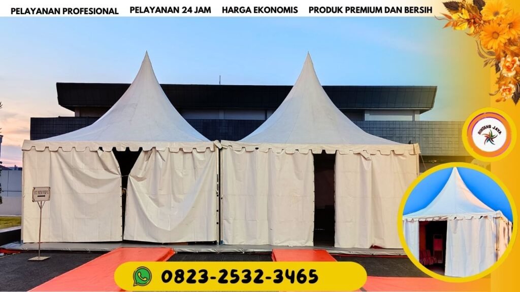 CV BINTANG JAYA SOLUSI SEWA TENDA BAZAR PASAR MALAM TYPE SARNAFIL KERUCUT ATAP PUTIH JAKARTA