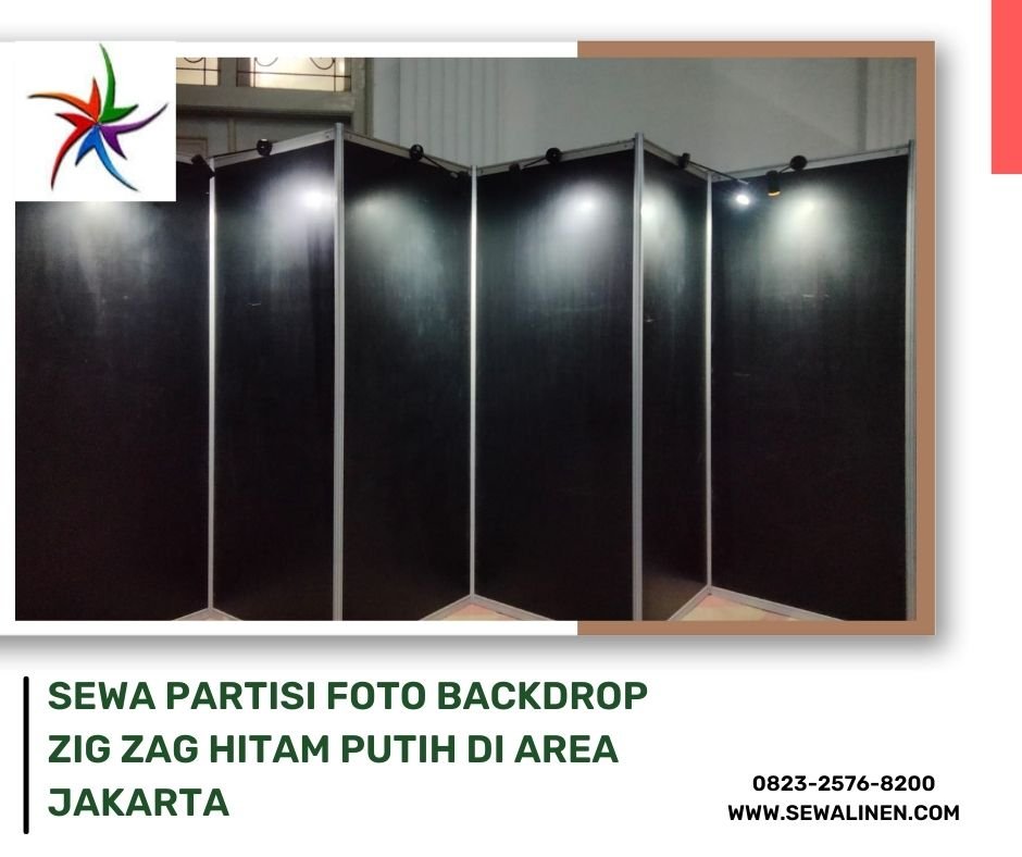 Sewa Partisi Foto Backdrop Zig zag Hitam Putih Di Area Jakarta