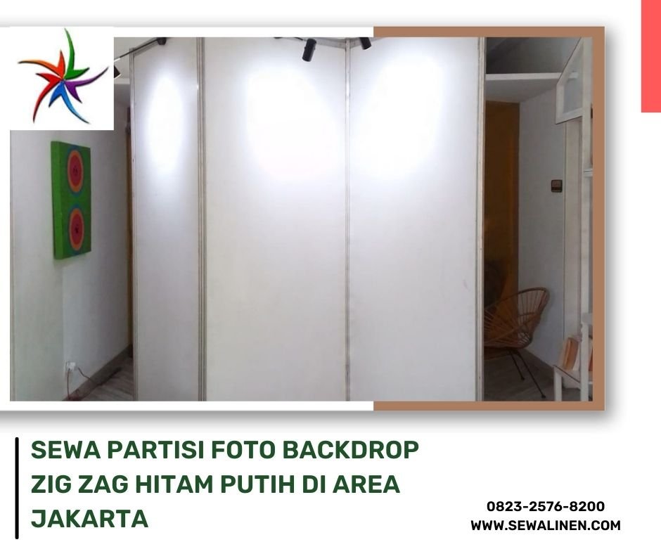 Sewa Partisi Foto Backdrop Zig zag Hitam Putih Di Area Jakarta