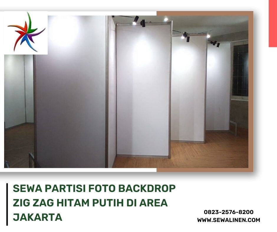 Sewa Partisi Foto Backdrop Zig zag Hitam Putih Di Area Jakarta